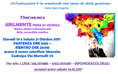 Vieni con noi ad ABILMENTE mostra atelier internazionale della manualità creativa!