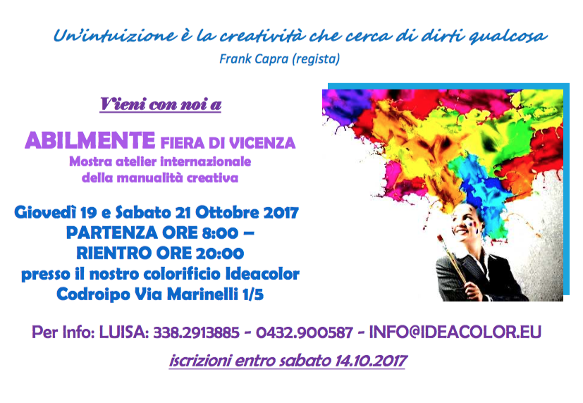 Vieni con noi ad ABILMENTE mostra atelier internazionale della manualità creativa!